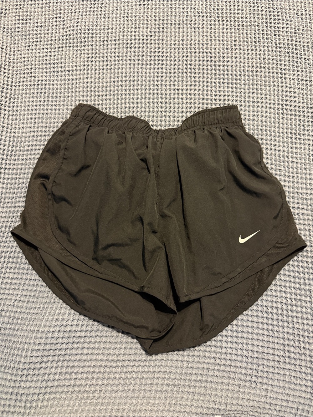 Nike Women’s Black Athletic Shorts with White Swoosh